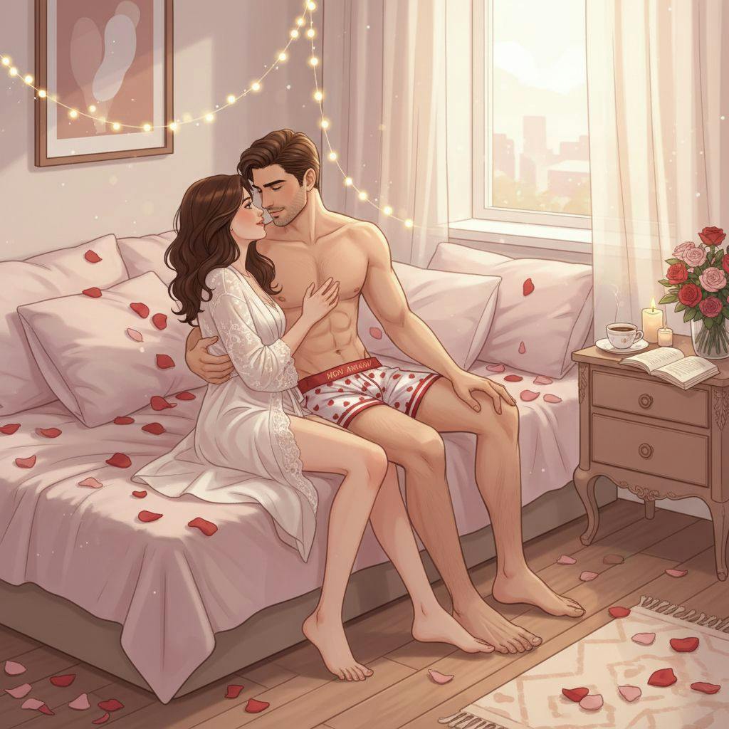 Belle illustration pour calecon saint valentin