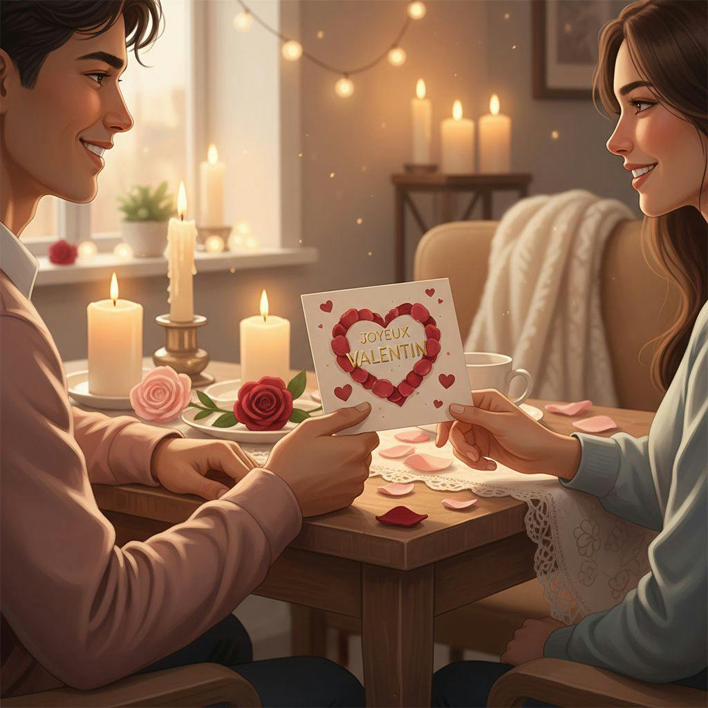 Belle illustration pour carte saint valentin