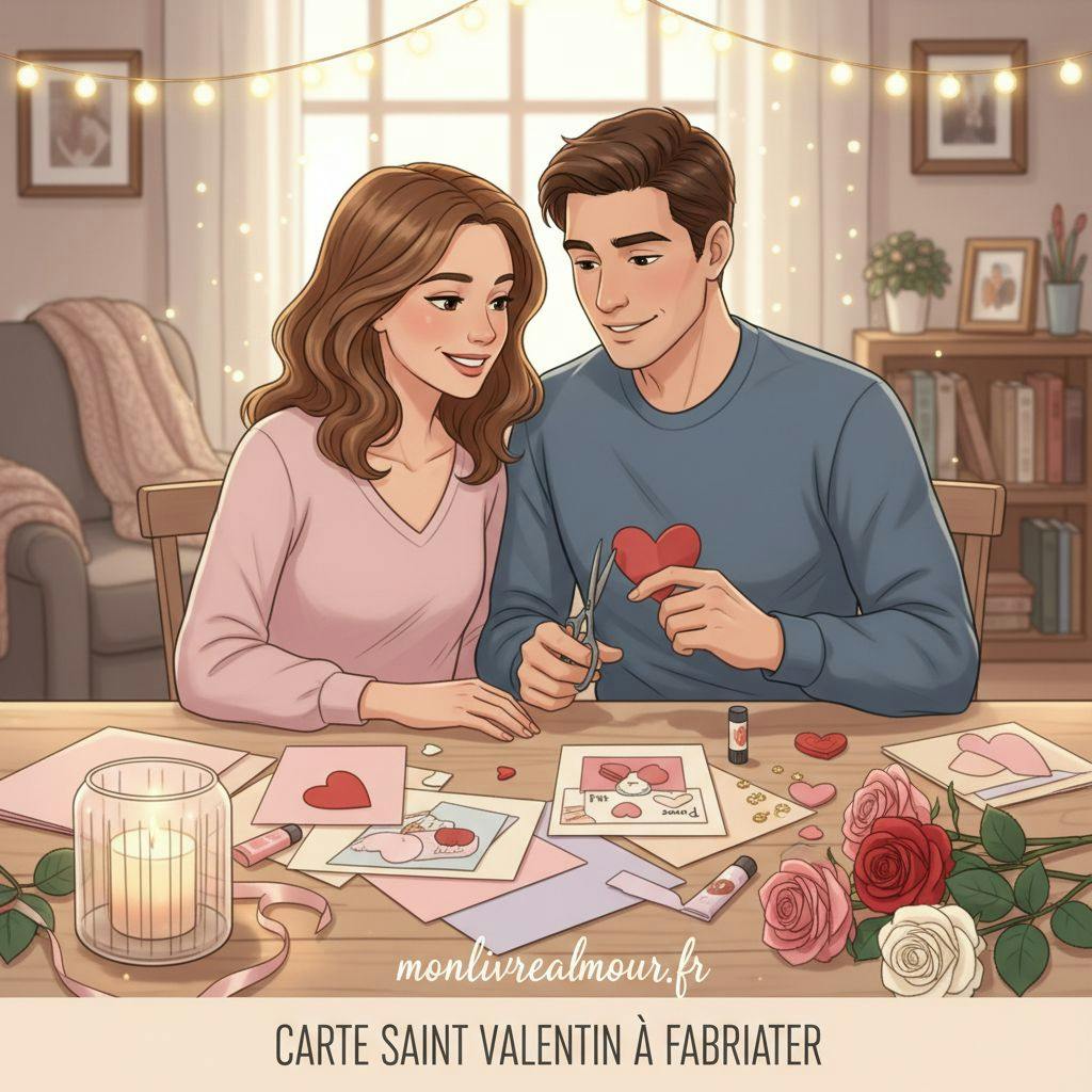 Belle illustration pour carte saint valentin à fabriquer