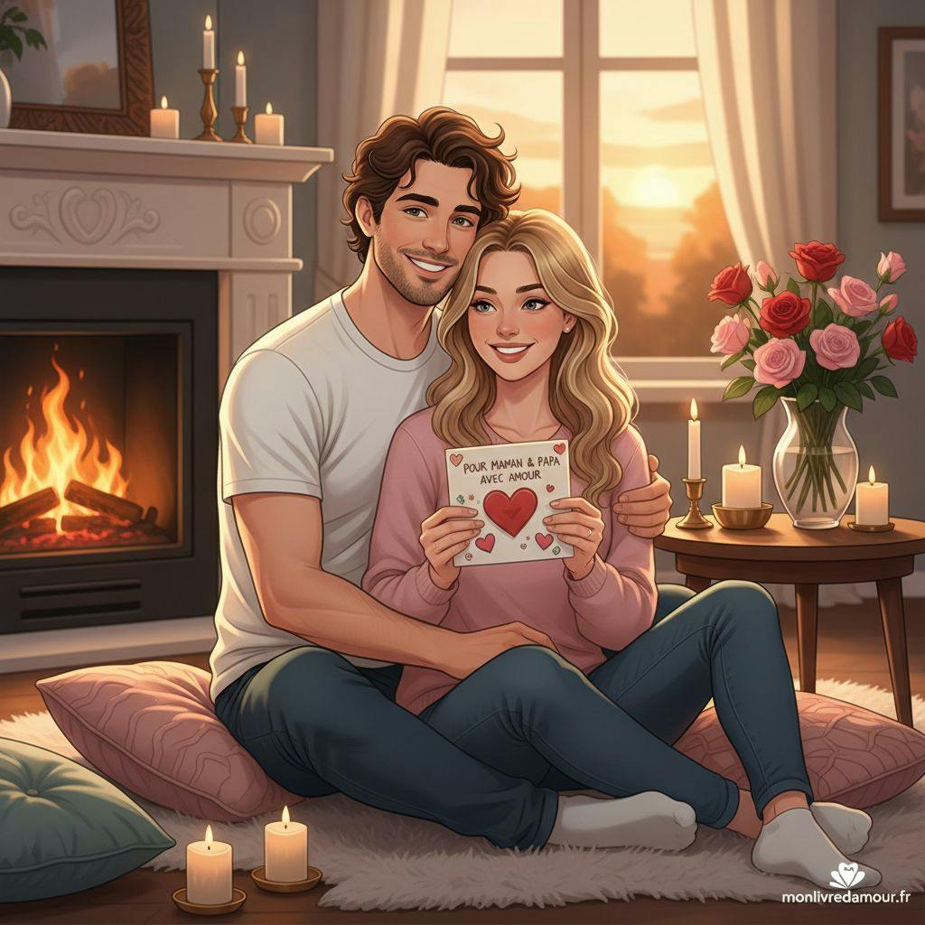 Belle illustration pour carte saint valentin enfant