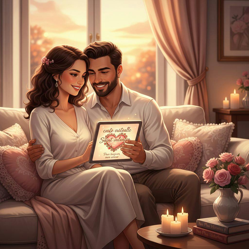 Belle illustration pour carte virtuelle saint valentin