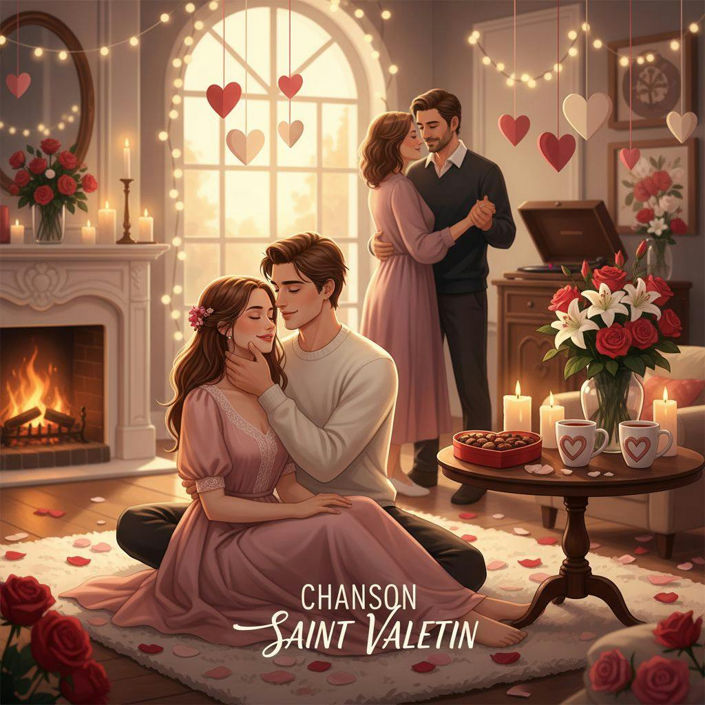 Belle illustration pour chanson saint valentin
