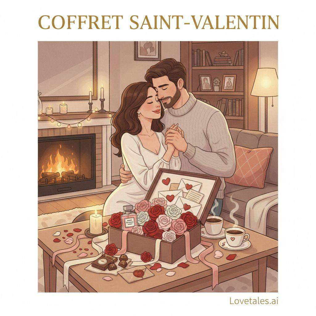 Belle illustration pour coffret saint valentin