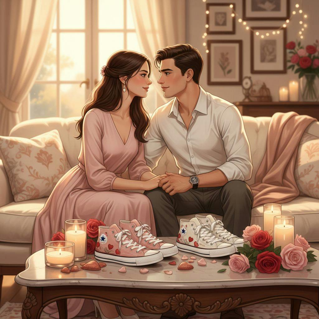 Belle illustration pour converse saint valentin