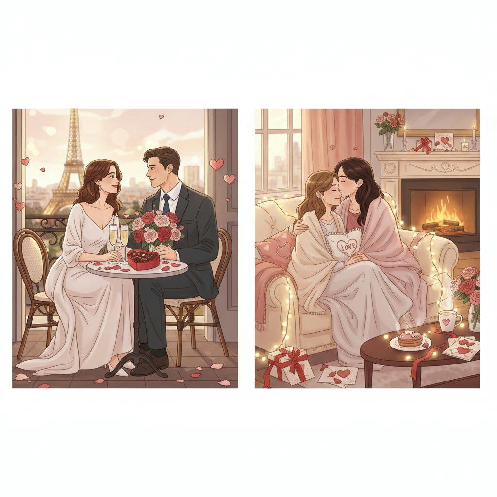 Belle illustration pour date saint valentin