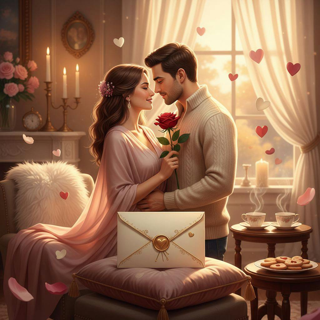 Belle illustration pour enveloppe saint valentin