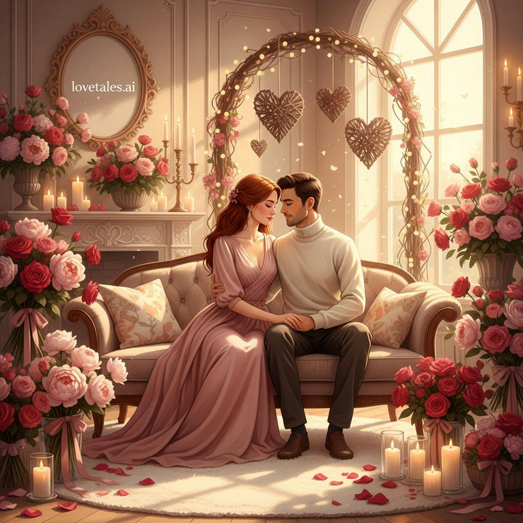 Belle illustration pour fleurs saint valentin