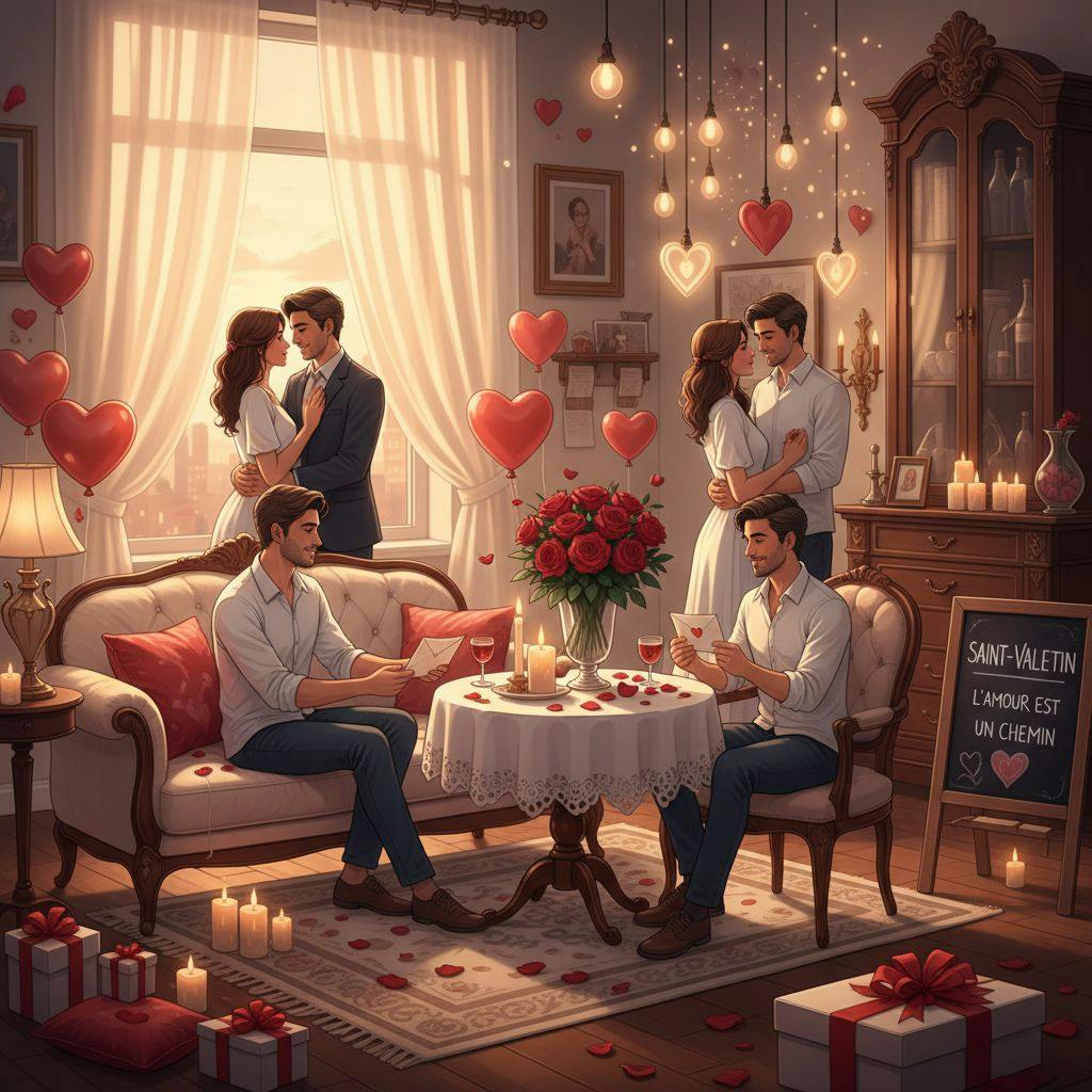 Belle illustration pour fête de la saint-valentin