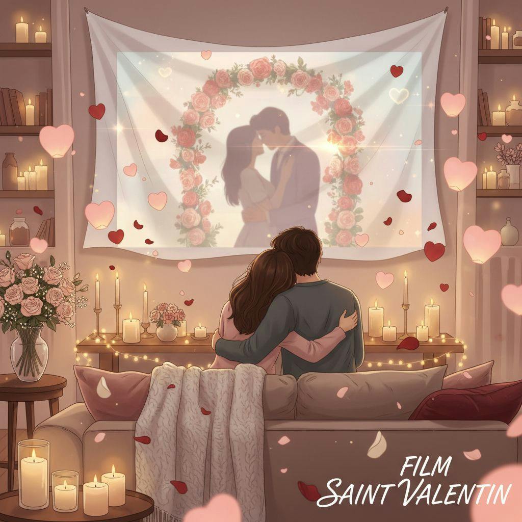 Belle illustration pour film saint valentin
