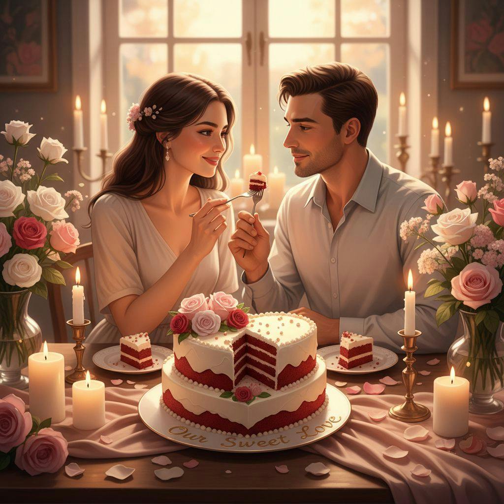 Belle illustration pour gâteau saint valentin