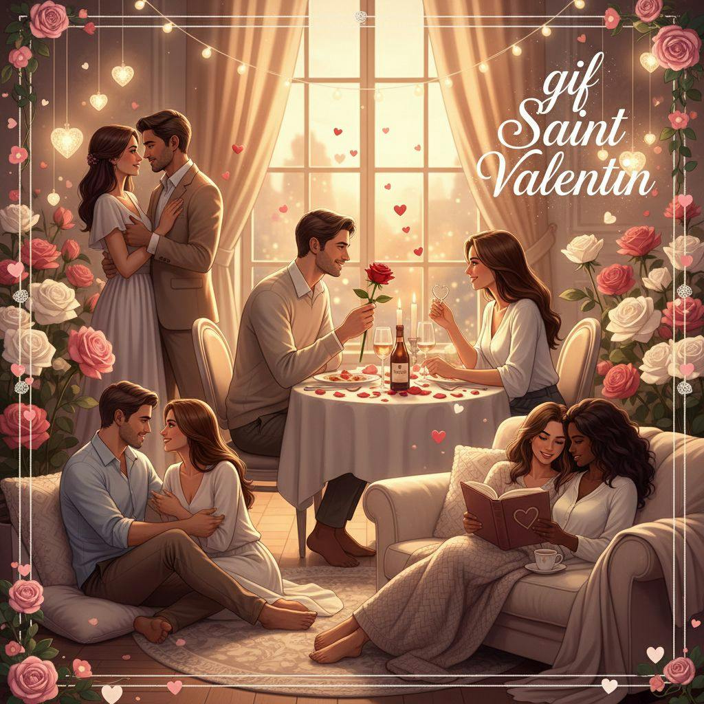 Belle illustration pour gif saint valentin