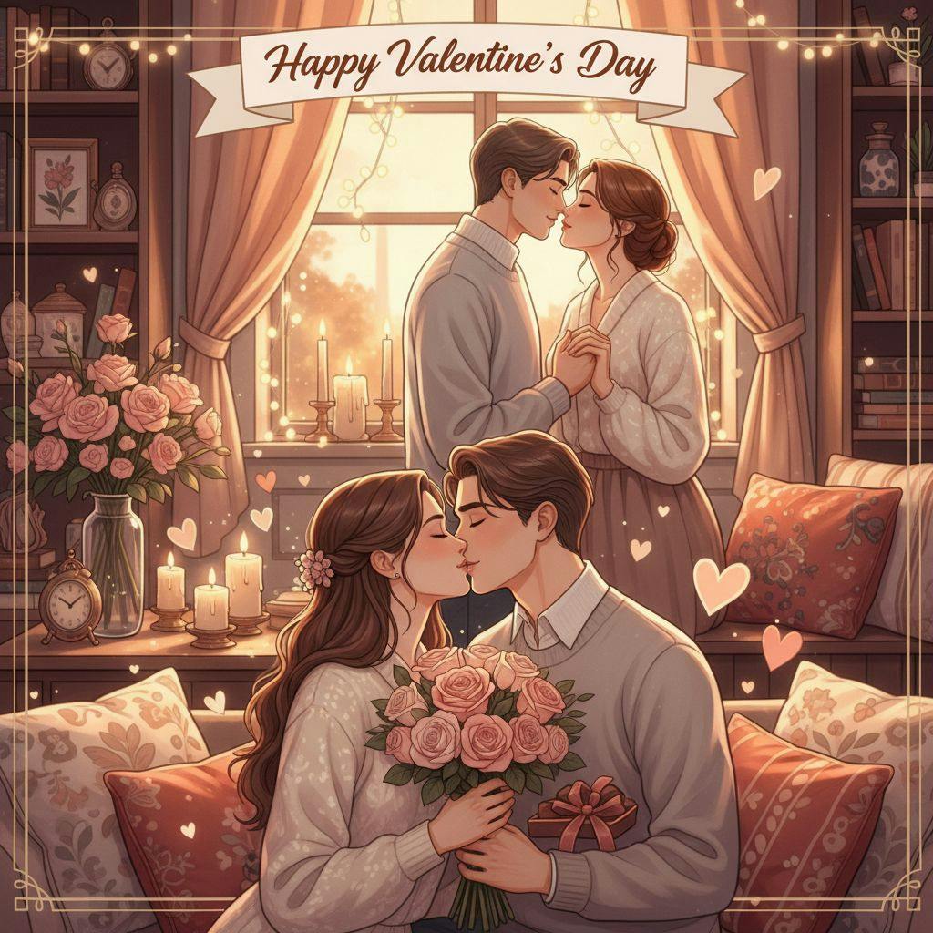 Belle illustration pour happy saint valentin