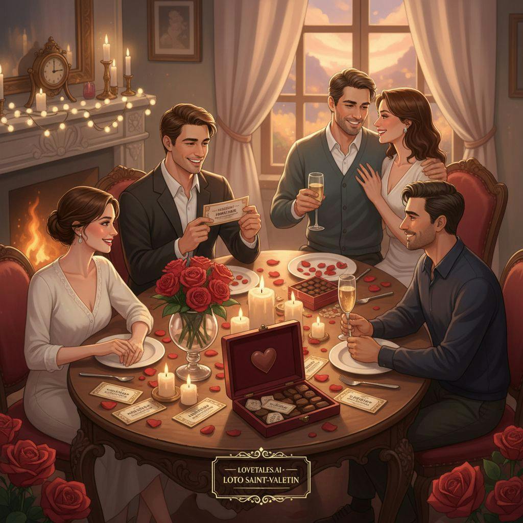 Belle illustration pour loto saint valentin