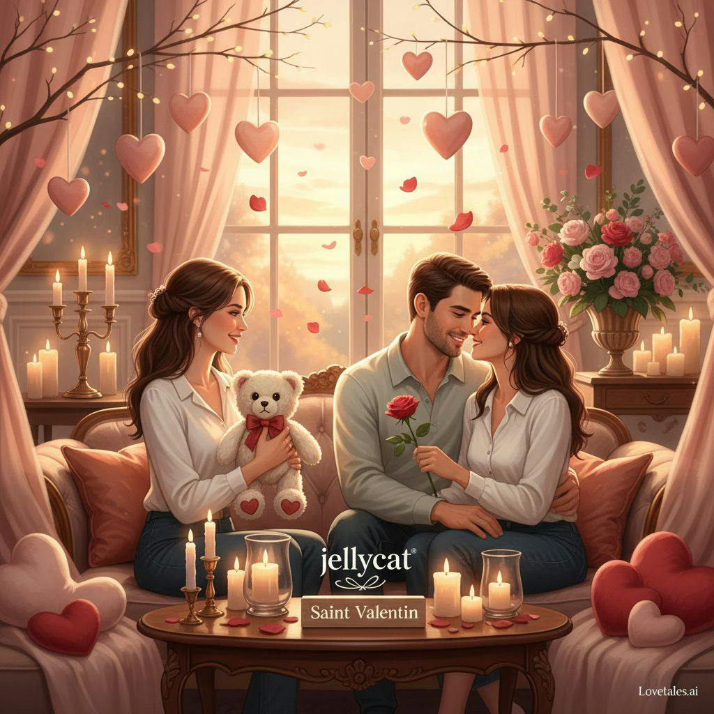 Belle illustration pour jellycat saint valentin