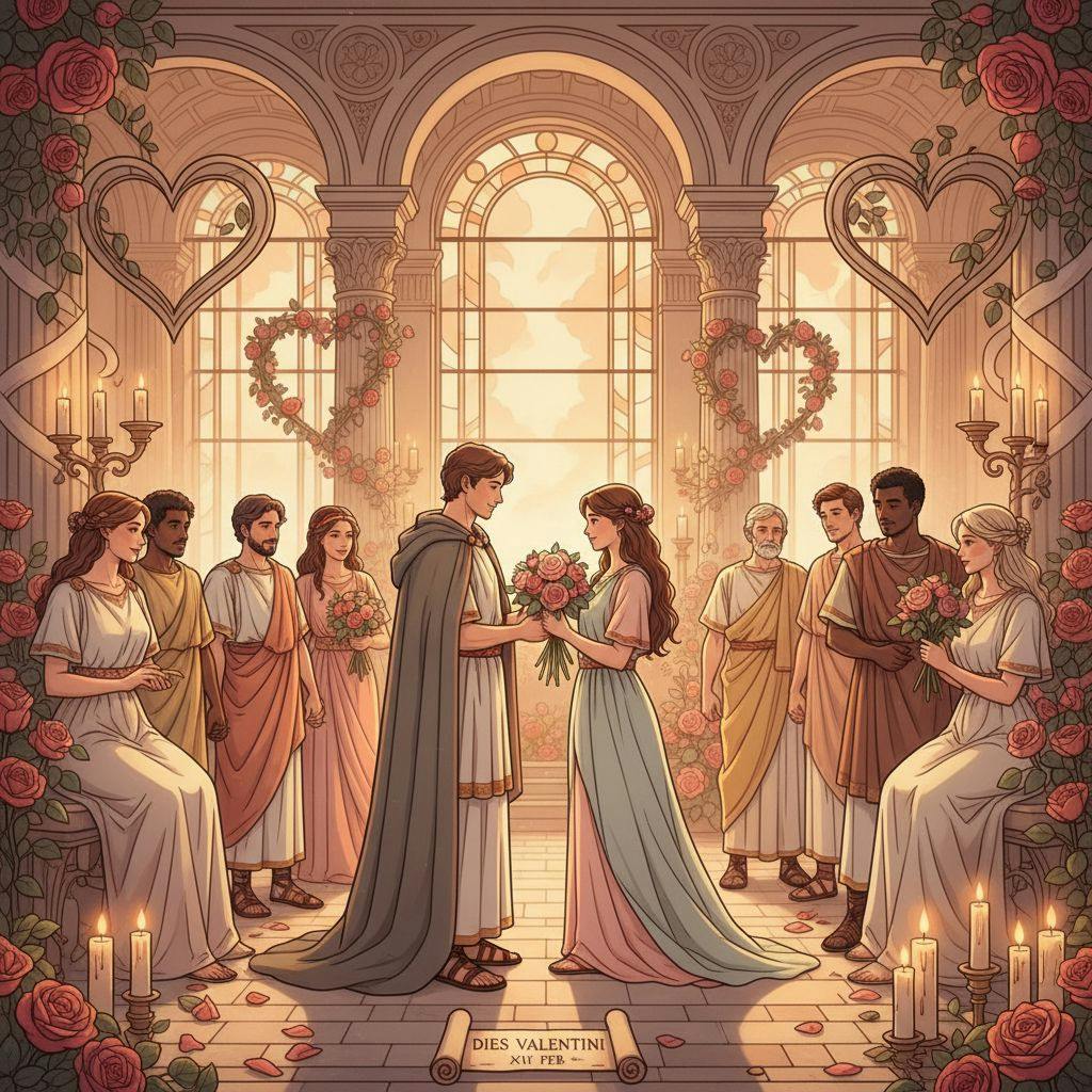 Belle illustration pour l'origine de la saint valentin