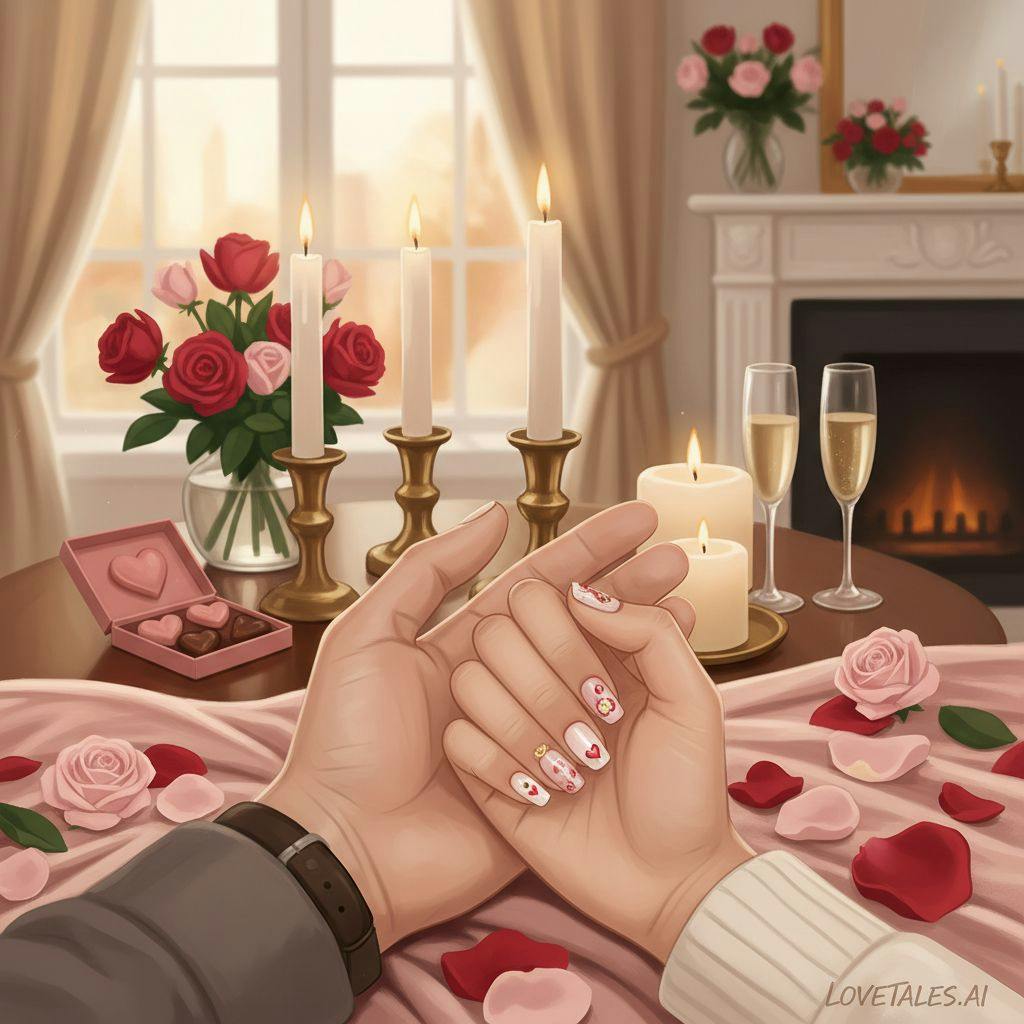 Belle illustration pour manucure saint valentin