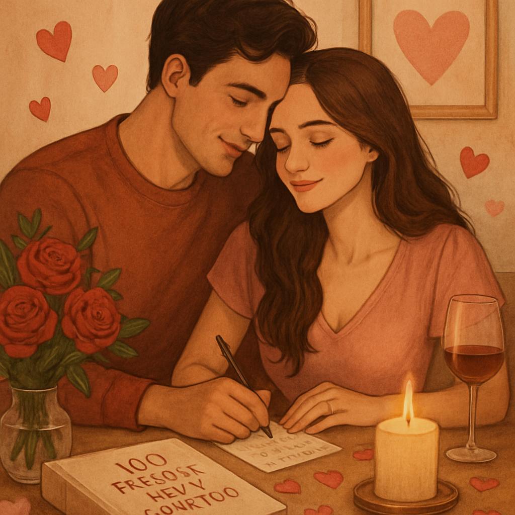 Beautiful illustration for 100 reasons why i love you