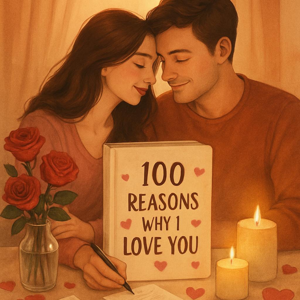Beautiful illustration for 100 reasons why i love you boyfriend