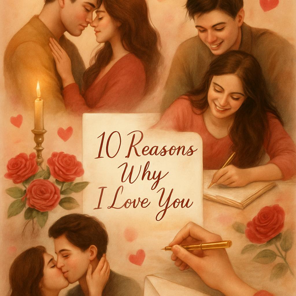 Beautiful illustration for 10 reasons why i love you