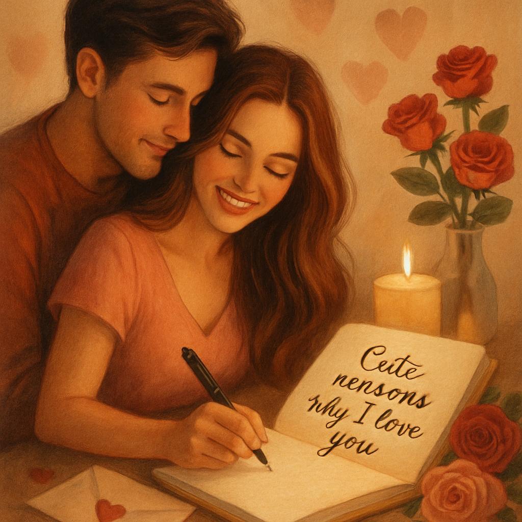 Beautiful illustration for cute reasons why i love you