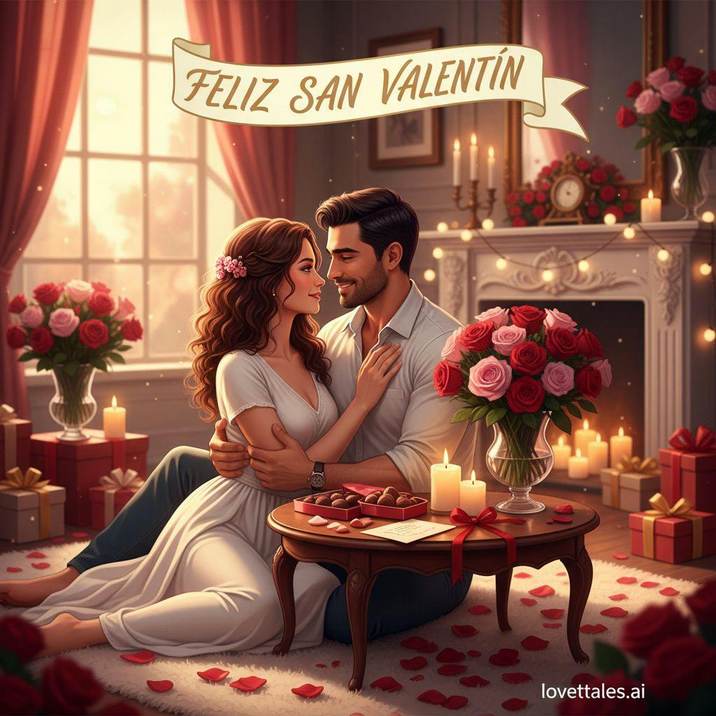 Hermosa ilustracion de San Valentin para feliz san valentin