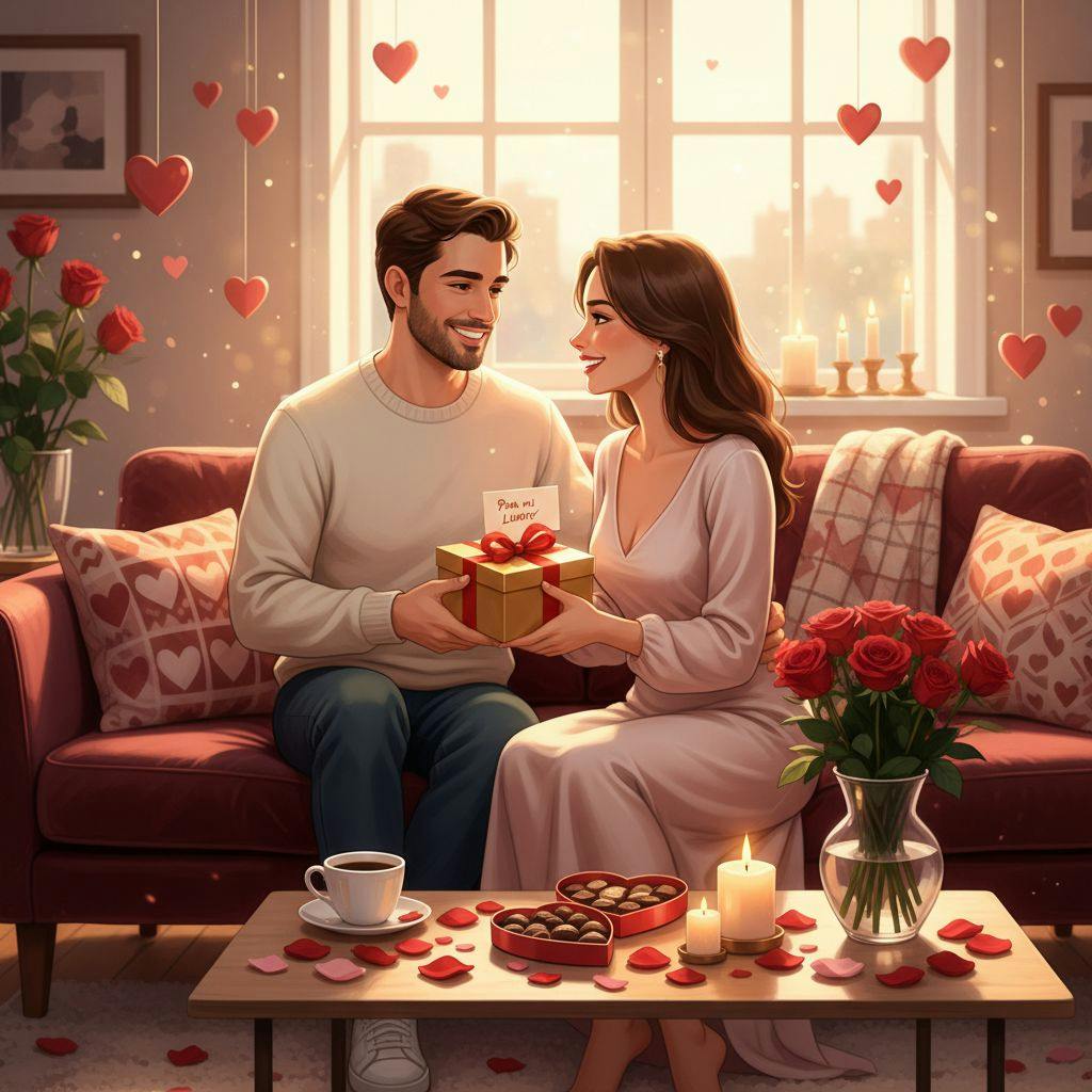 Hermosa ilustracion de San Valentin para regalo san valentin hombre