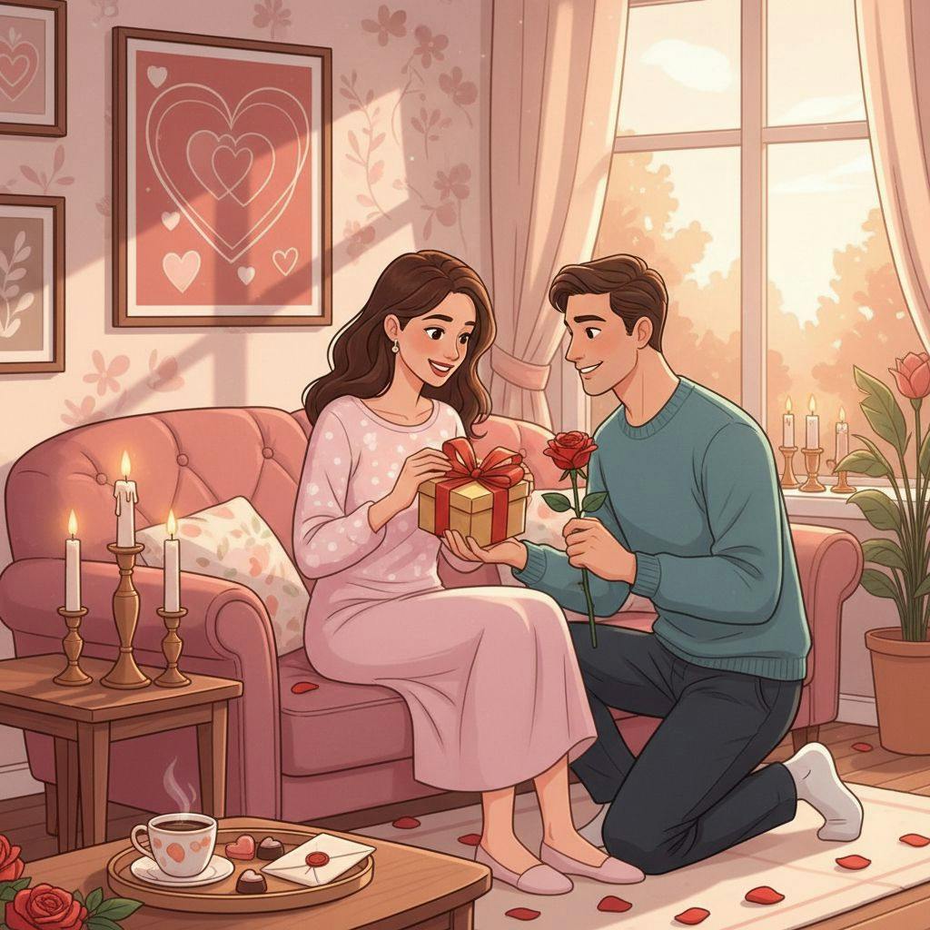 Hermosa ilustracion de San Valentin para regalo san valentin mujer