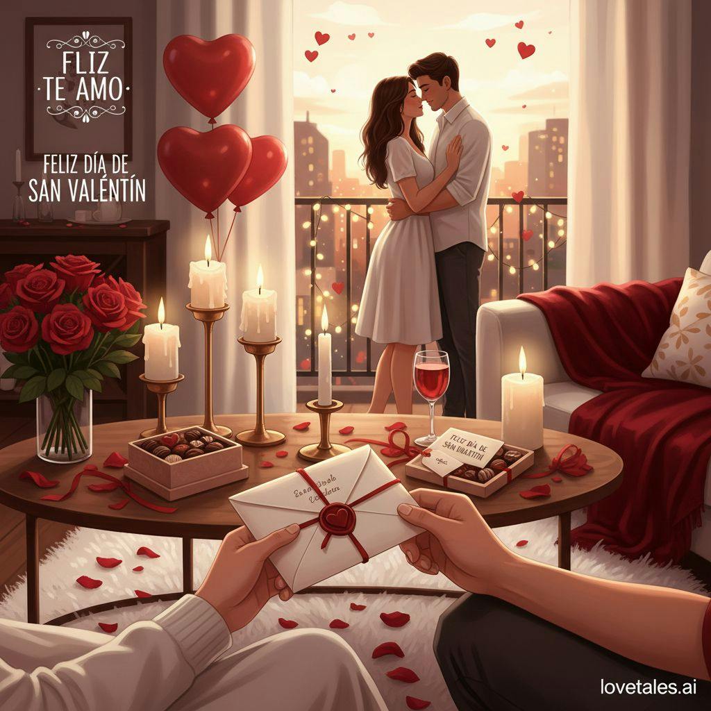 Hermosa ilustracion de San Valentin para mensajes de san valentin