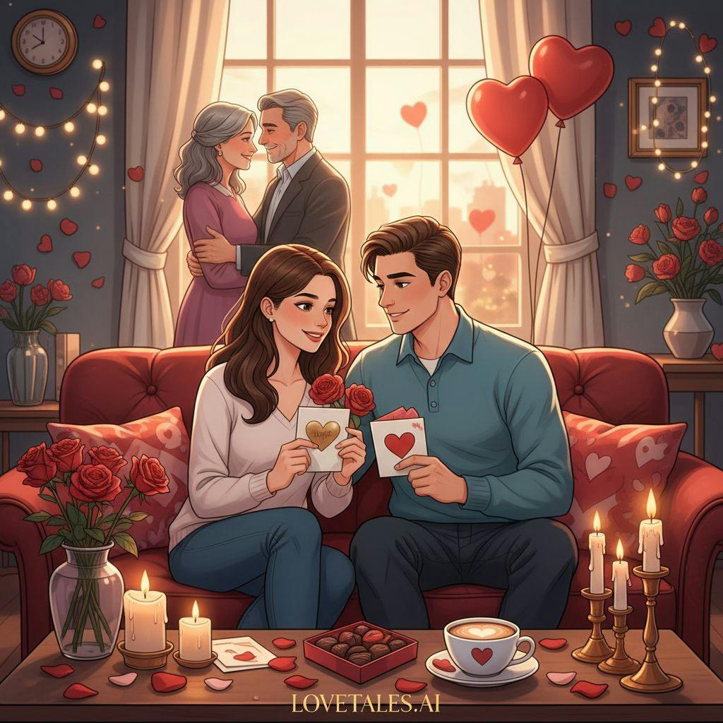 Hermosa ilustracion de San Valentin para tarjetas san valentin