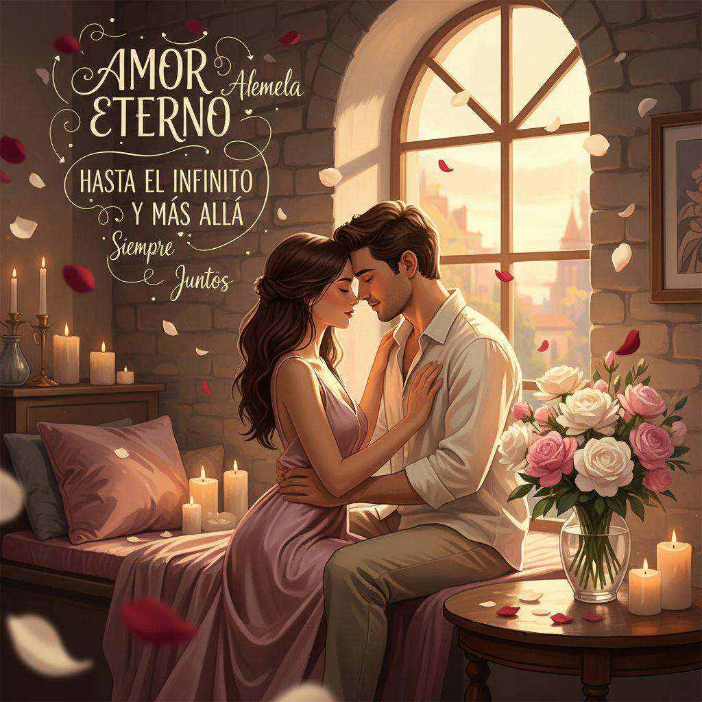 Hermosa ilustracion para frases de amor eterno