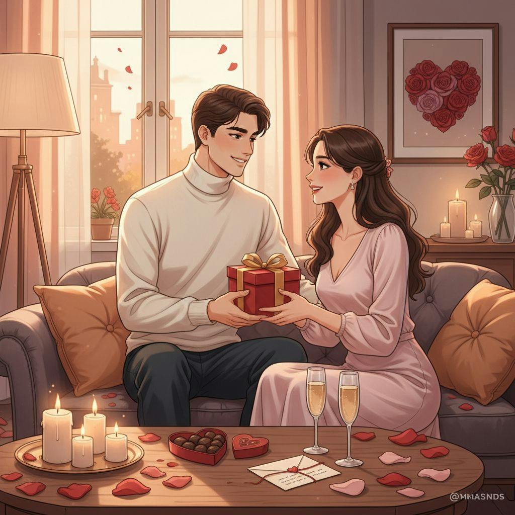 Hermosa ilustracion de San Valentin para regalo san valentin novio