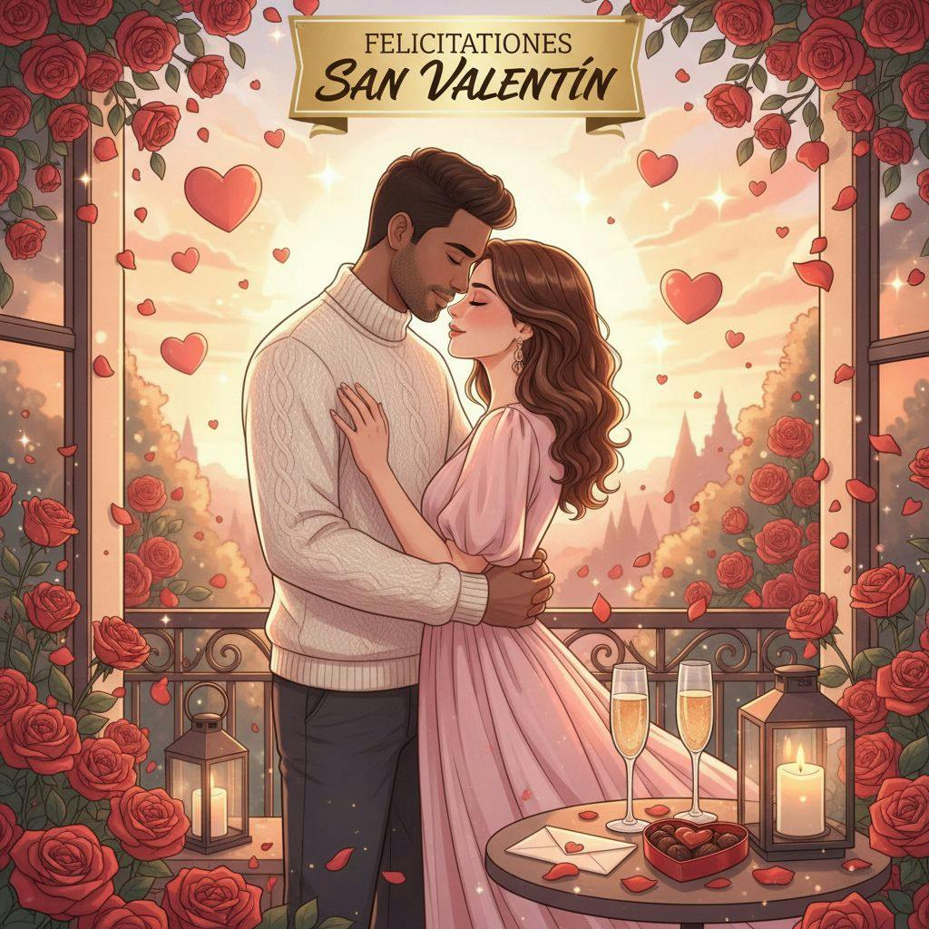 Hermosa ilustracion de San Valentin para felicitaciones san valentin