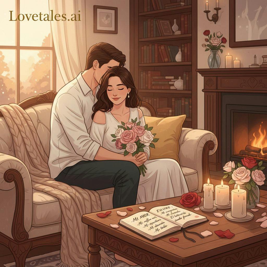 Hermosa ilustracion para frases de amor para mi novia