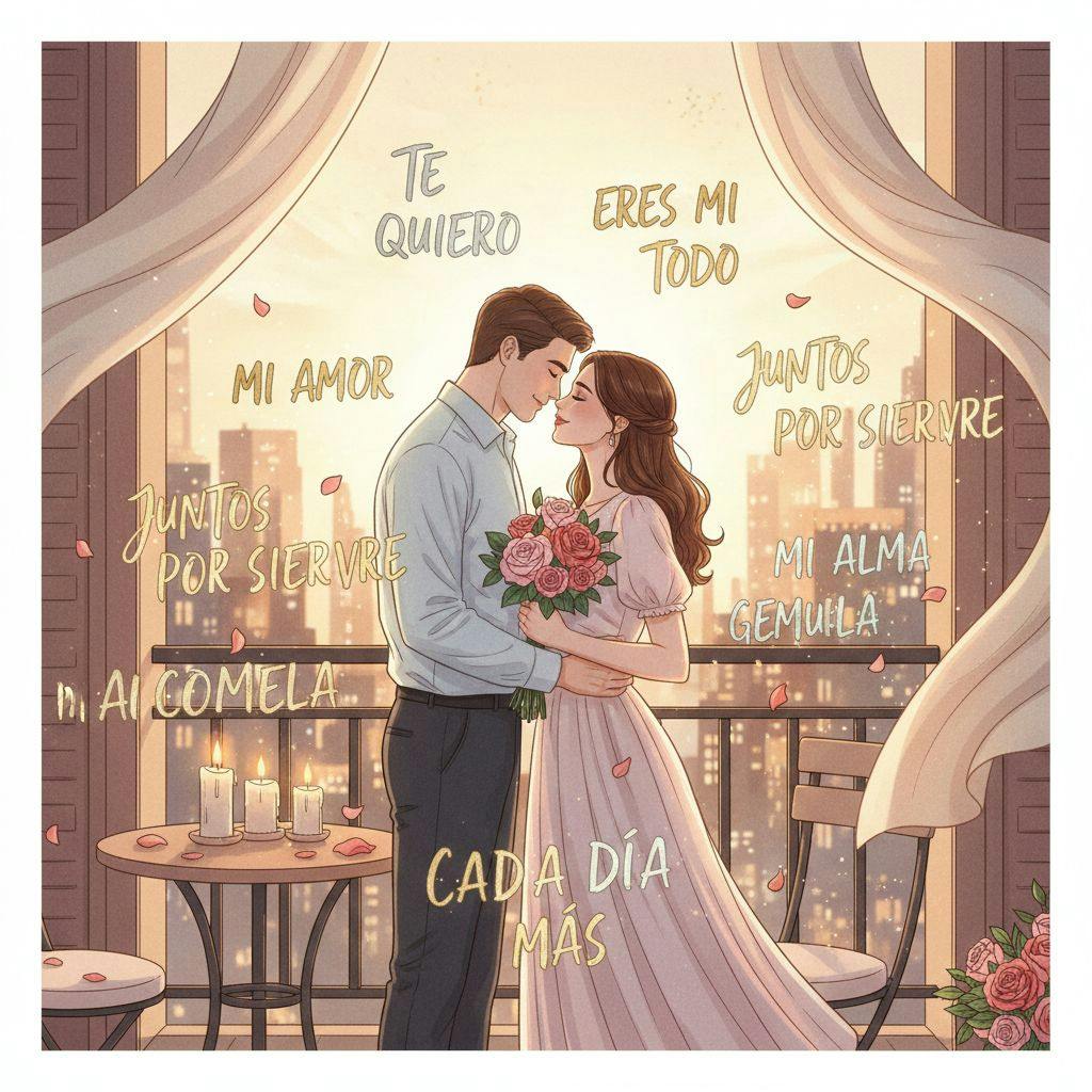 Hermosa ilustracion para frases de te quiero