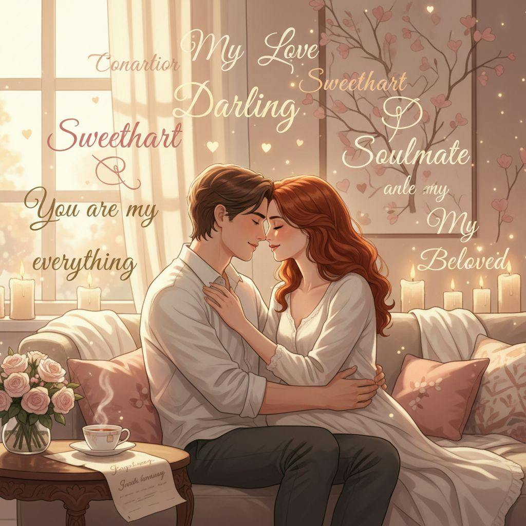 Hermosa ilustracion para frases de cariño