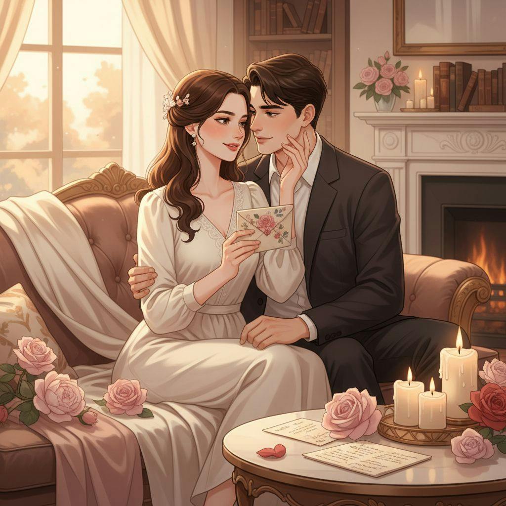 Hermosa ilustracion para mensajes de amor