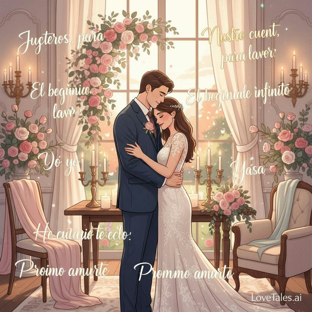 Hermosa ilustracion para frases para bodas