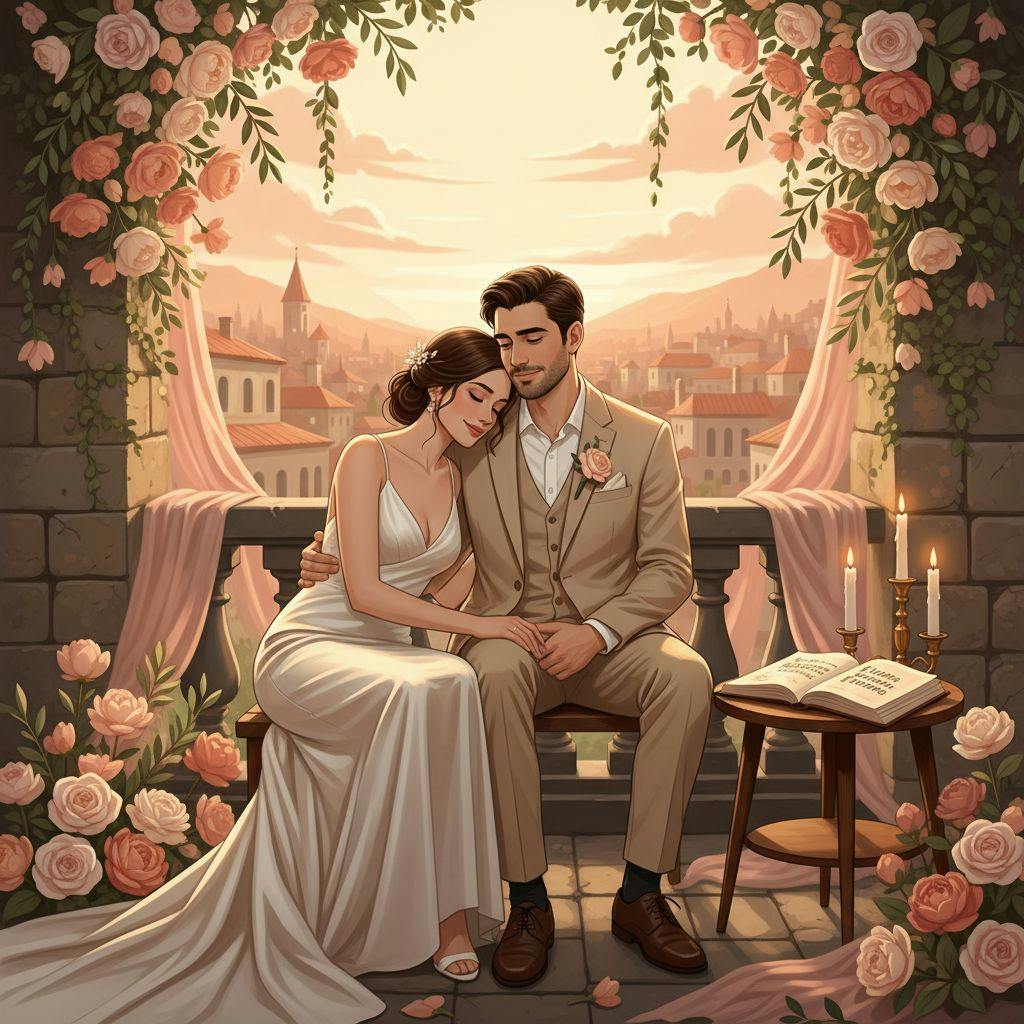 Hermosa ilustracion para dedicatorias para bodas