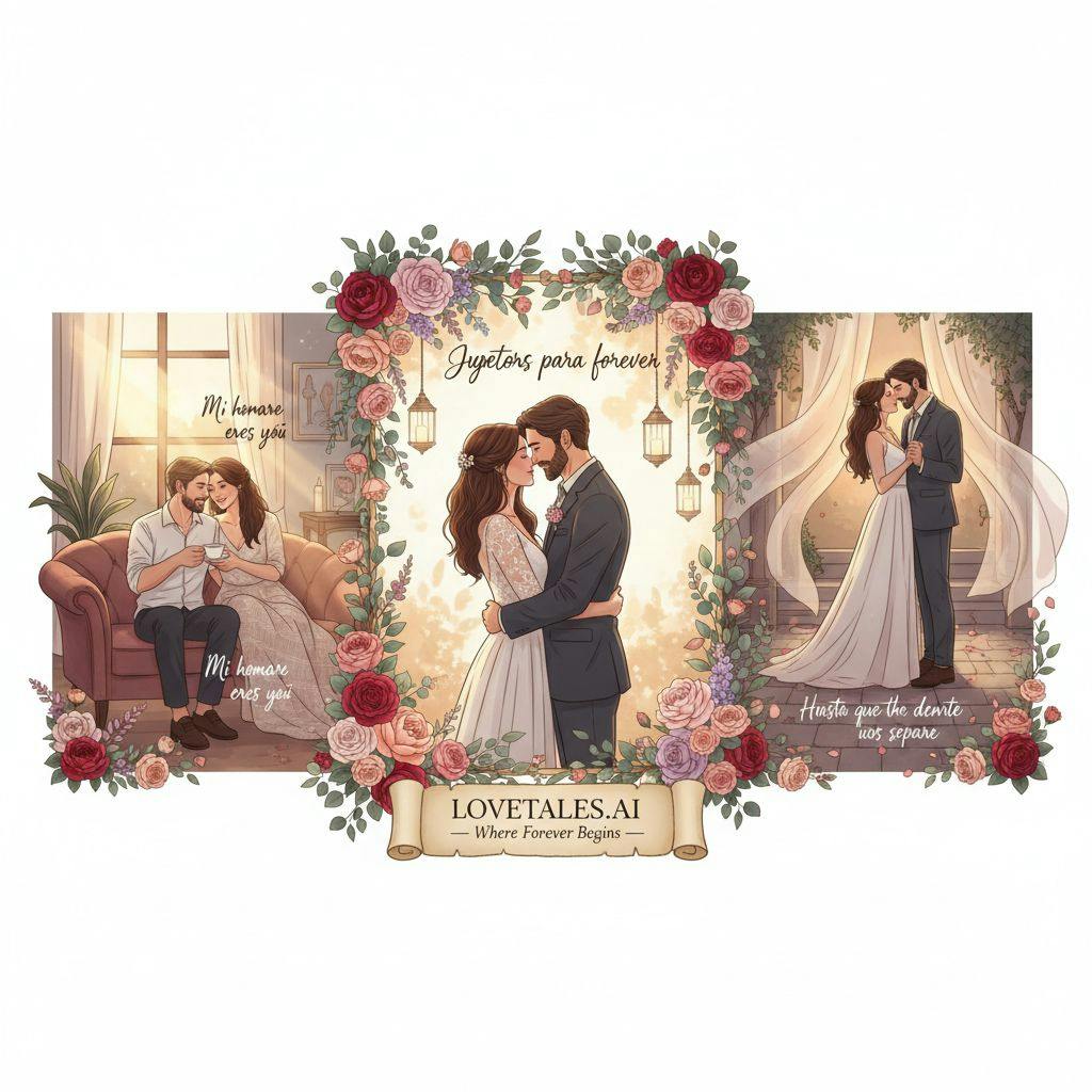 Hermosa ilustracion para frases de matrimonio