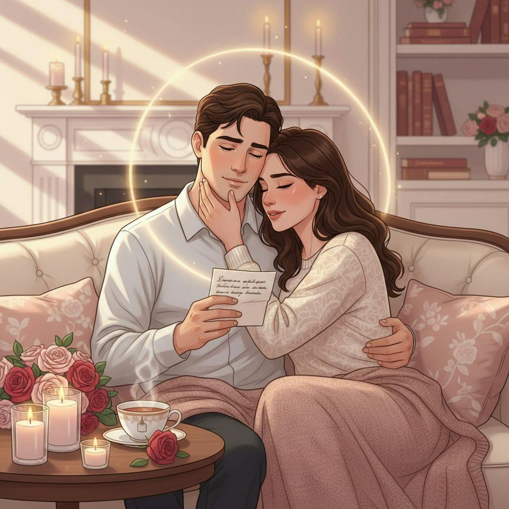 Hermosa ilustracion para carta de agradecimiento a mi novio que lo haga llorar