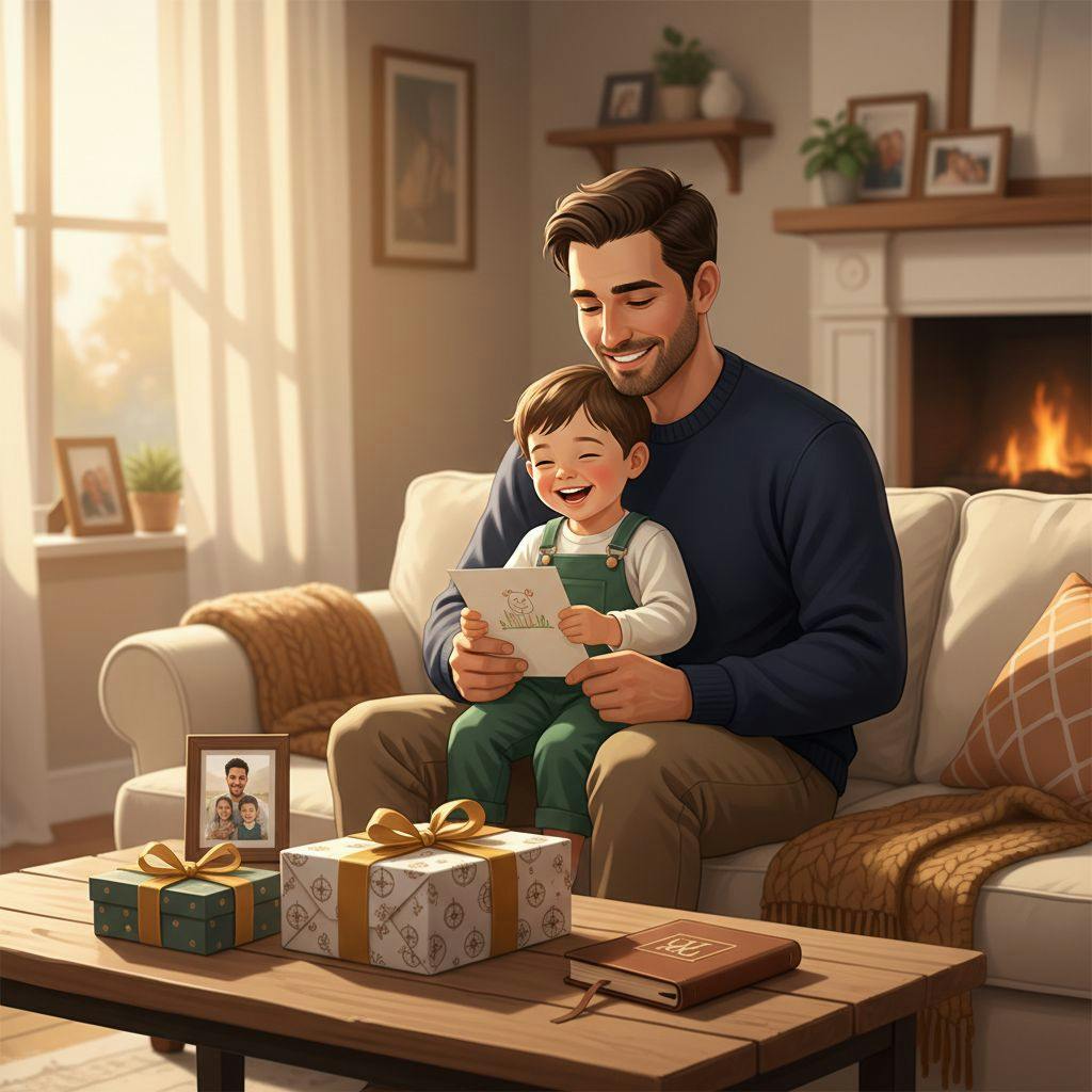 Beautiful illustration for personalized father's day gifts