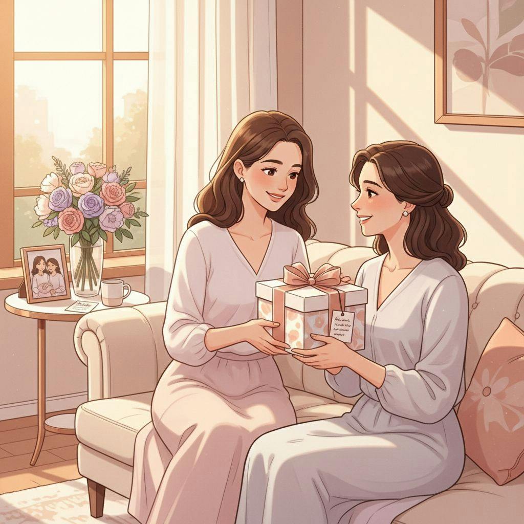 Beautiful illustration for mother's day gifts from daughter