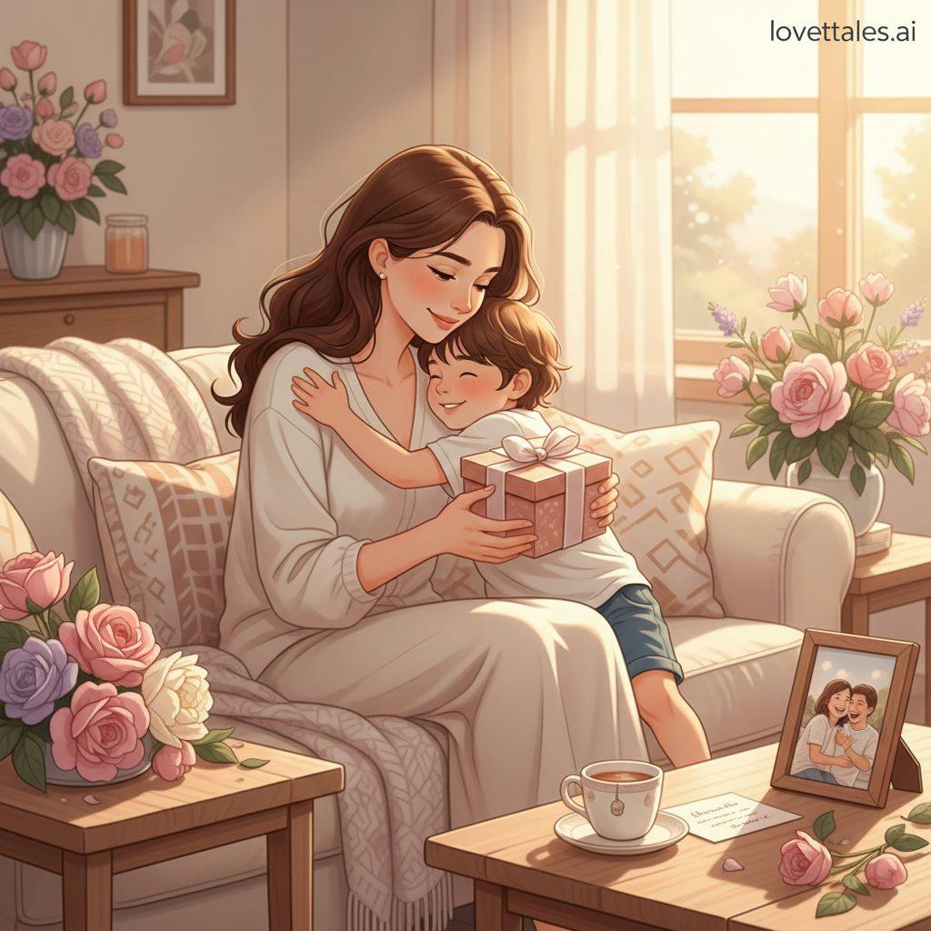 Beautiful illustration for personalized mother's day gifts