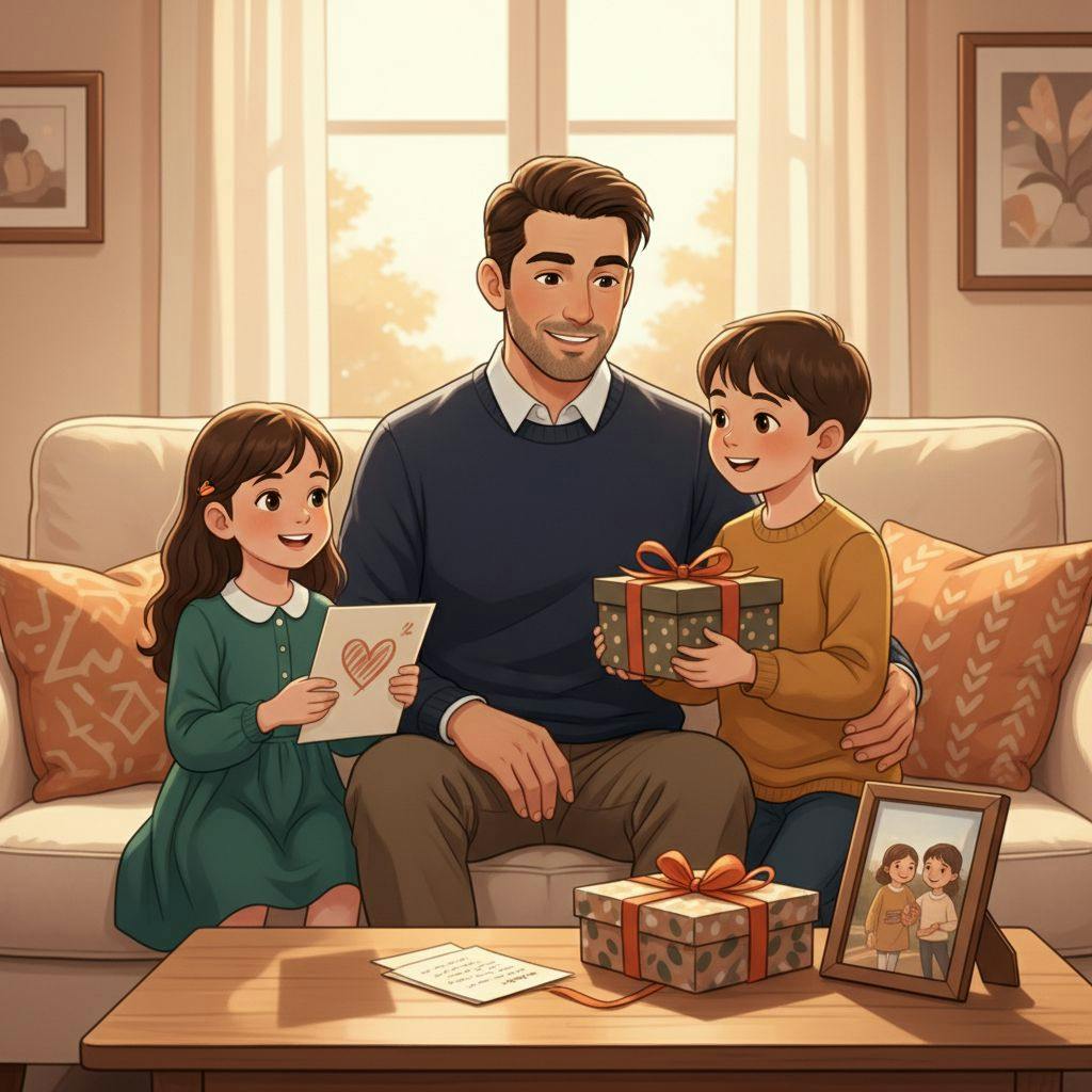 Beautiful illustration for father's day gifts from kids