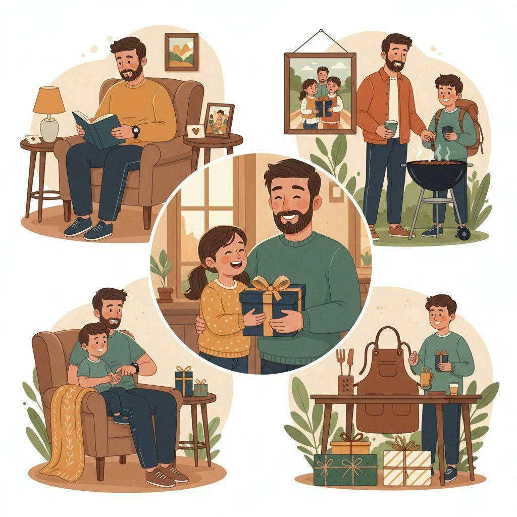 Beautiful illustration for father's day gift guide