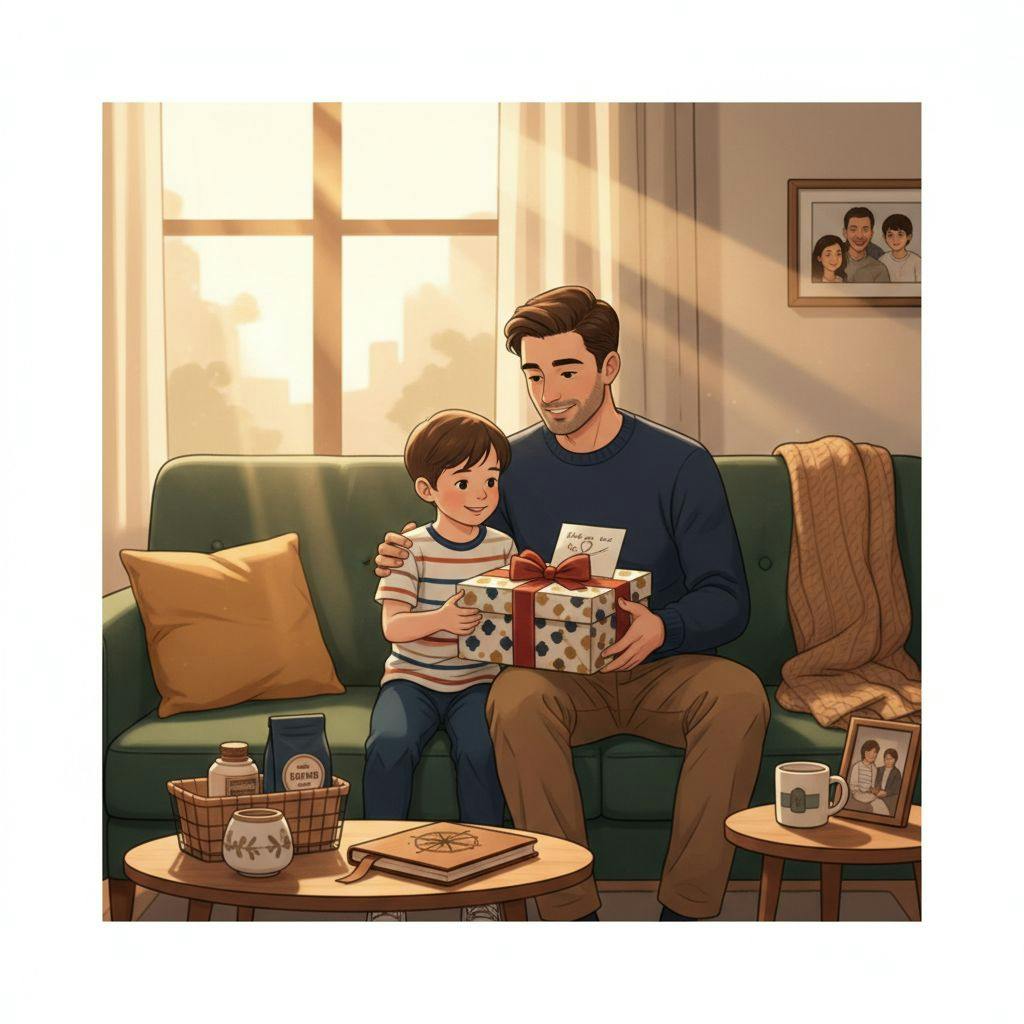 Beautiful illustration for father's day delivery gifts
