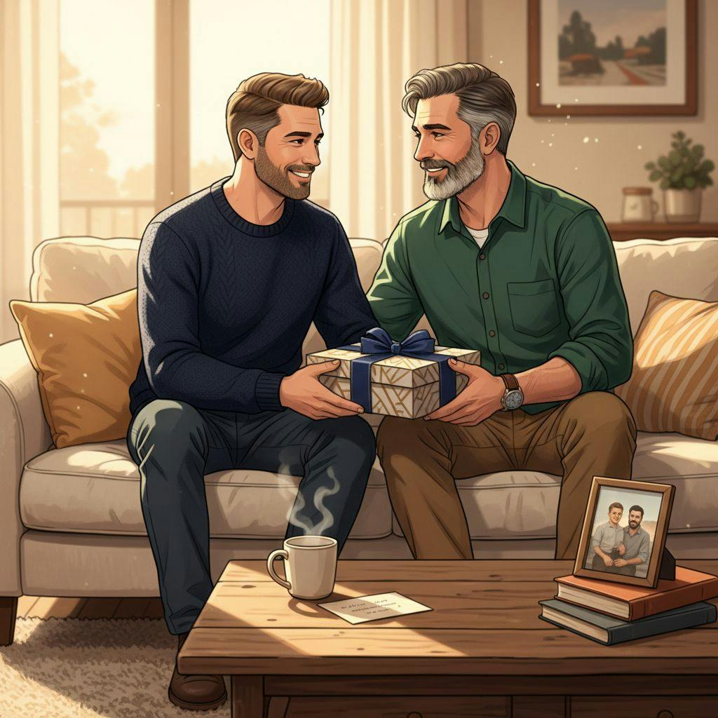 Beautiful illustration for fathers day gifts from son