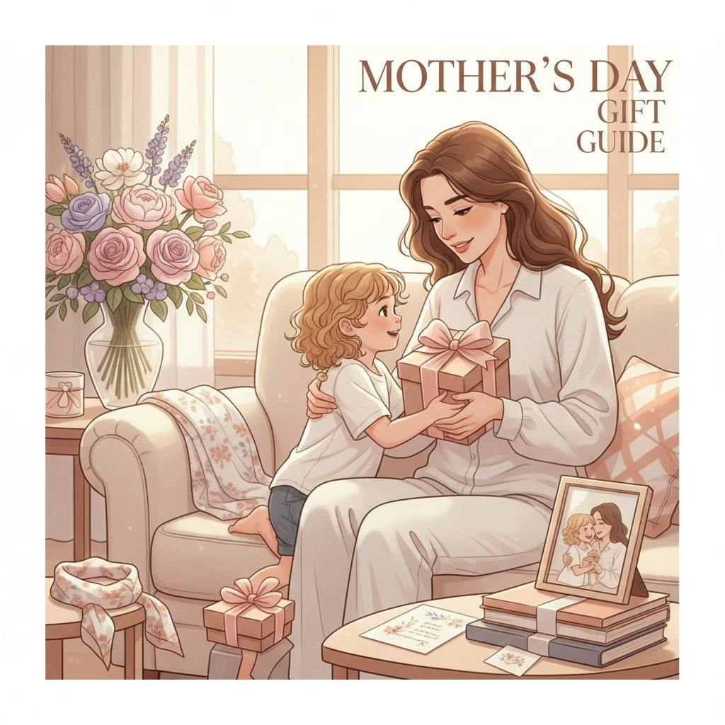 Beautiful illustration for mother's day gift guide