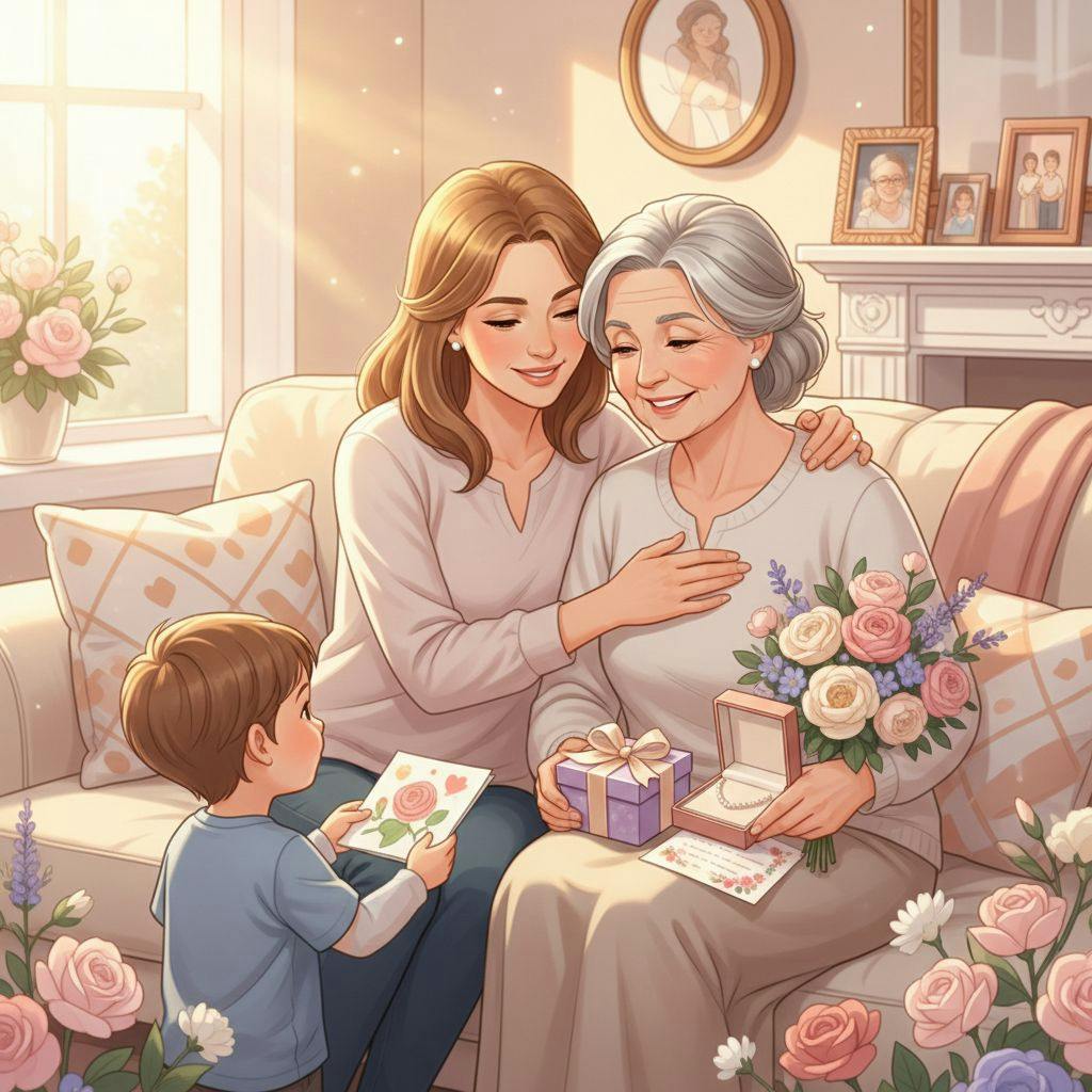Beautiful illustration for mother's day gifts for mother in law