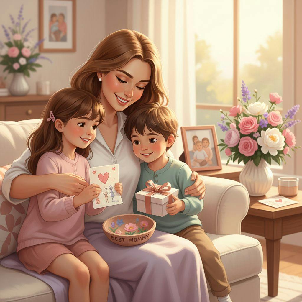 Beautiful illustration for kids gifts for mothers day
